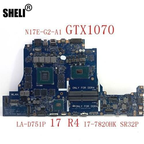 By DHL 15 R3 Motherboard for DELL 15 R3 GTX1070 8GB I7-6820HK LA-D751P SR2FL N17E-G2-A1 CN-0KPYXX 100% Test Good Working DDR3