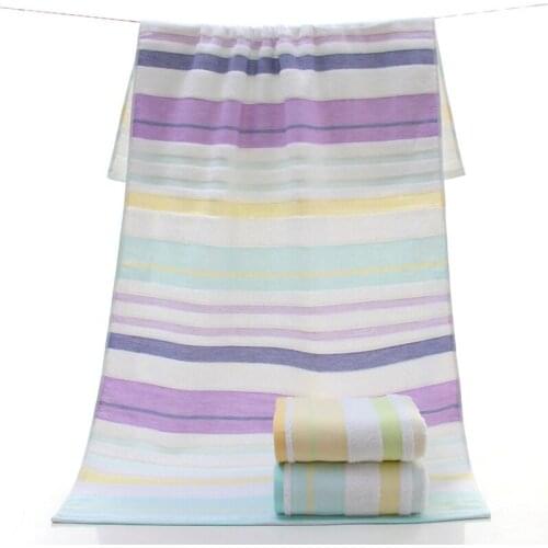 New Stripe cotton Bath Towels for Adults beach bathroom Large Sauna for home Hotel Sheets Towels 70*140cm