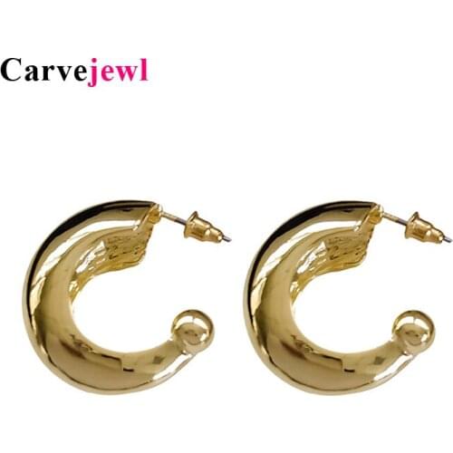 Carvejewl simple Thick Hoop Earrings Round Circle Geometric Huggie Earring for women jewelry Minimalist Loop Wholesale accessory
