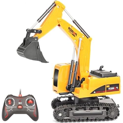 RC Trucks Mini Remote Control Bulldozer 1:24 5CH 6CH Alloy Engineering Car Dump Truck Crane Excavator Electric Vehicle Model Toy