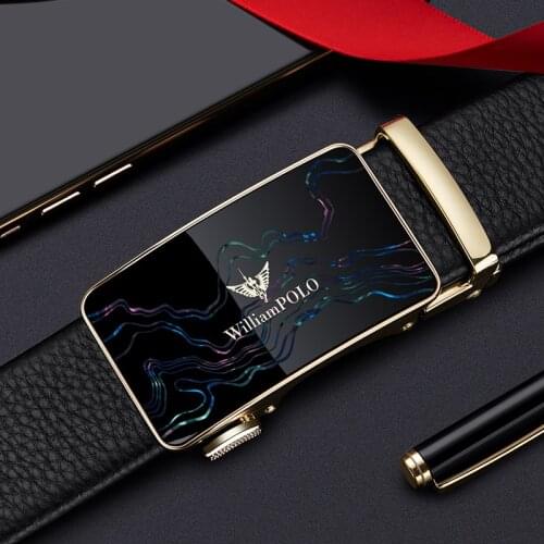 Leather Mens belt automatic buckle high grade belt business leisure belt