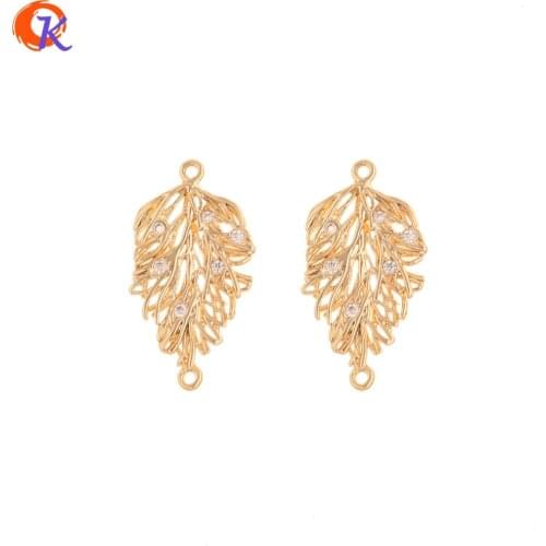 Cordial Design 30Pcs 12*24MM Jewelry Accessories/CZ Connectors/Hand Made/Genuine Gold Plating/DIY Making/Earring Findings