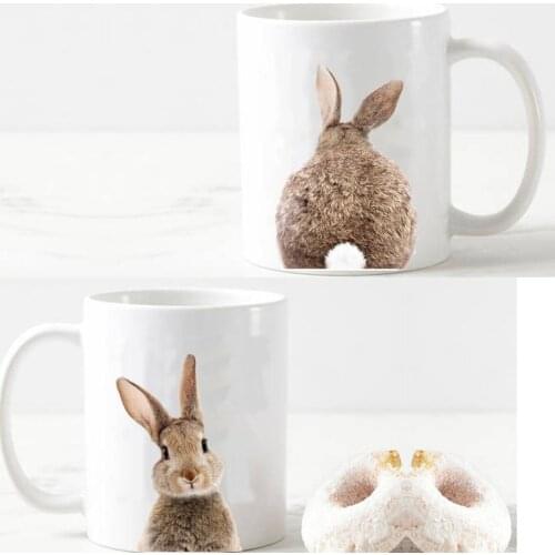 Cute rabbit mug creative animal coffee mug tea milk cup best christmas gift mug for you and your friend