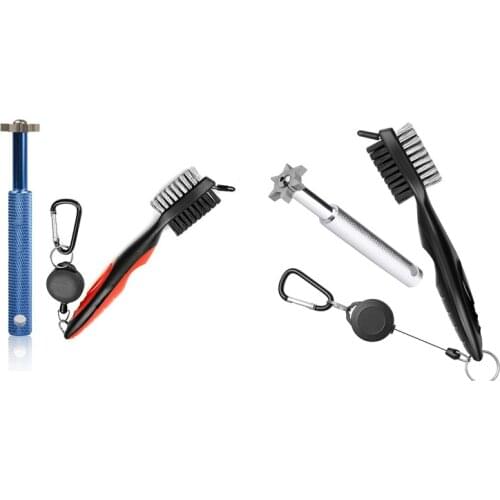 Golf Groove Sharpener Tool Golf Club Groove Sharpener and Retractable Golf Club Brush for Golfers Practical and Clean Kits for A