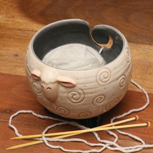 Knitted Wool Storage Tank Household Cute Sheep-shaped Wool Multi-function Storage Ceramic Storage Bowl