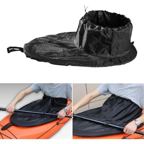 Universal Kayak Spray Skirt, Waterproof Kayak Cockpit Deck Cover Water Sports Accessory, Black - 2 Sizes