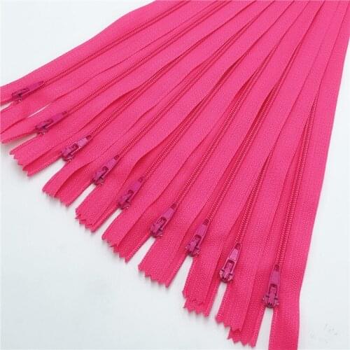 10pcs Fushia color 3# Closed Nylon Coil Zippers Tailor Sewing Craft (6-24 Inch) 15-60CM