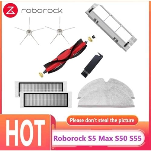 For Xiaomi Roborock S5 MAX S50 S55 S60 S4 E4 Mopping Cloths Detachable Main Brush HEPA Filter Side Brush Parts Vacuum Accessroie