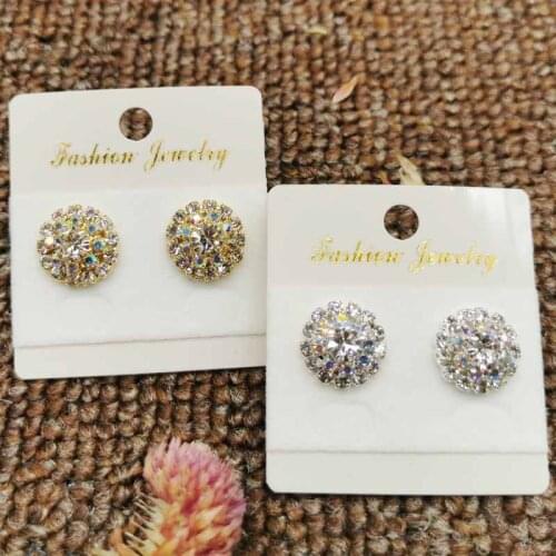 Zerong Ejewlery silver stud earring rhinestone earring flower clear ABstone jewelry women earring for ladys party decoration