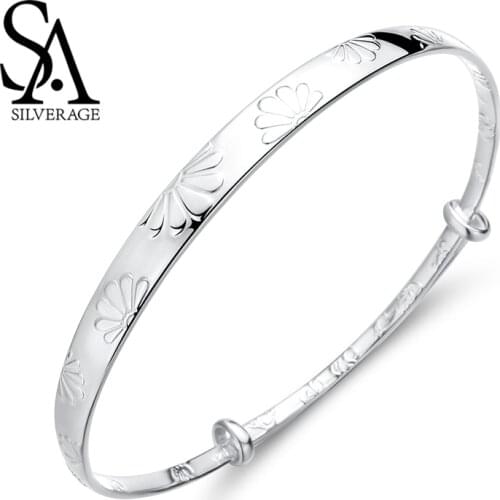 SA SILVERAGE Daisy S990 Silver Girl Bracelet Sterling Bracelet To Give Birthday Gifts Original Sterling Women Silver Design 2019