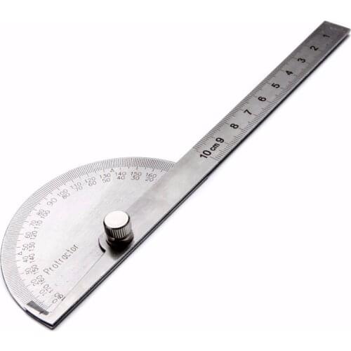 1pcs Stainless Steel Protractor Angle Finder 180 Degree Adjustable Woodworking Measurement Protractor Ruler Caliper Gauge