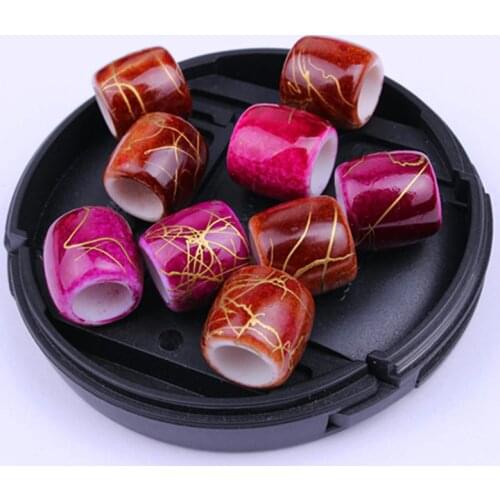 100pcs/bag Acrylic Hair Beads 6.8mm big Hole Dreadlock Beads for Jumbo Braid Dreadlock Hair Accessories