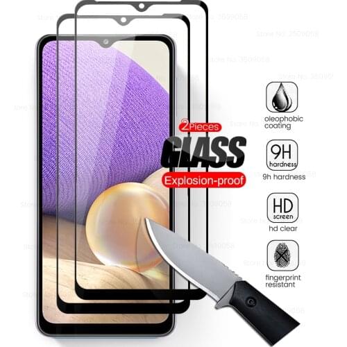 2pcs full cover screen protectors tempered glass for samsung galaxy a32 gelaxi a 32 5g protective glass on galaxya32 front film