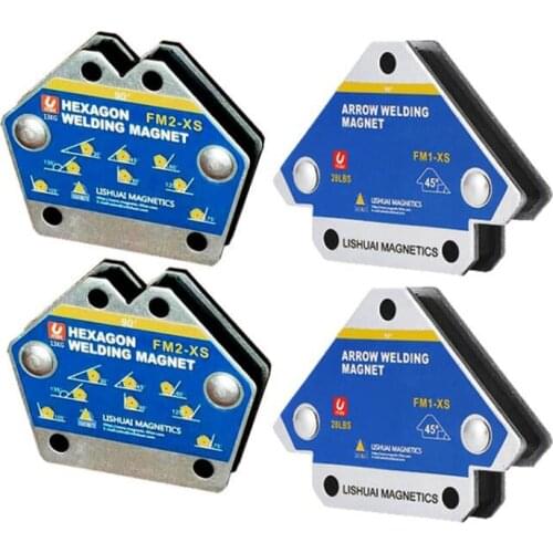 2pcs Mini Size Arrow Magnetic Holder FM1-XS+ 2pcs Multi-Angle Hexagonal Welding Magnet FM2-XS 28LBS
