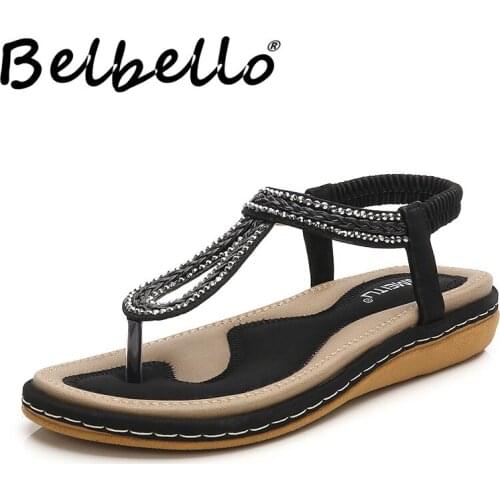 Belbello 2019 summer fashion flat shoes Hot sale flip-flops Size 36-44 Comfortable Refreshing shoes