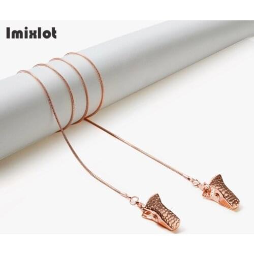 Fashion Gold Silver Color Sunglasses Spectacles Snake Chains with Clamp Holder Reading Eyeglass Chain Holder Lanyard Necklace