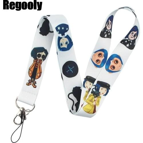 Coraline Neck Strap Lanyard keychain Mobile Phone Strap ID Badge Holder Rope Key Chain Keyrings Accessories Gift webbings ribbon