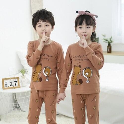 Kids Boys Girls Clothes Baby Pajamas Winter Long Sleeved Homewear Suit Cartoon Childrens Sleepwear Pyjamas Kids Nightwear Sets