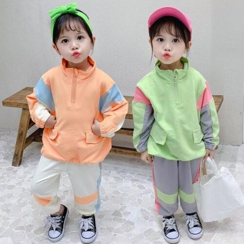 DFXD Children Boys Girls Sport Suits 2020 Spring Autumn Casual 2pc Outfits Cotton Long Sleeve Sweatshirts+Pants Kids Tracksuit