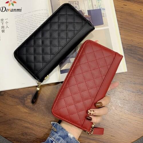 DORANMI Diamond Lattice Long Wallets Bag 2020 Fashion Wallet Purse Bag Female Money Bag Clutch Purse High Quality Bag DJB833