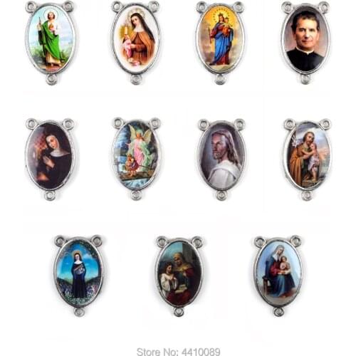 Customized Stickers Catholic Rosary Center Medals Portrait of Jesus Saint Anne John Bosco