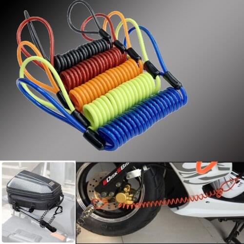 4Mm 1.2M Motorcycle Scooter Disc Lock Cable Security Reminder Anti Theft Bike Moto Tools Bicycle Helmet Warning Spring Rope Wire