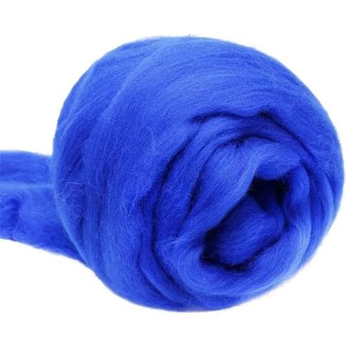 LMDZ 3.53oz Dark Blue Wool Roving Yarn, Wool Felting Supplies, 100% Pure Wool, Chunky Yarn, Spinning Wool Roving for Felting DIY