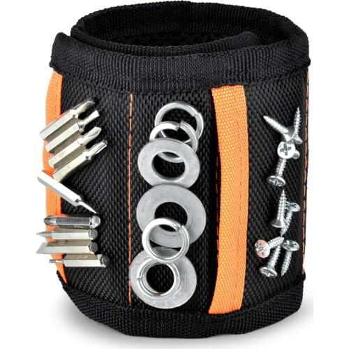 Polyester Magnetic Wristband 10/15pcs Strong Magnets Portable Bag Electrician Tool Bag Screws Drill Holder Repair Tool Belt WWO