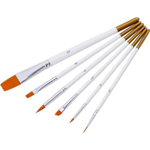 6 nylon wool multi- paint brush white pole hanging gold tail watercolor pen set with hook pen