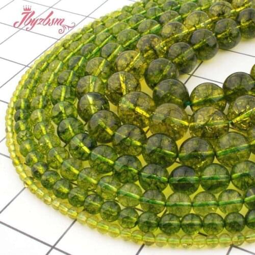 Natural Peridot AA Grade Smooth Round Green 6/8/10/12mm Stone Beads For Necklace Bracelets Earrings DIY Jewerly Making 15"