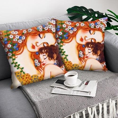 MTMETY Fashion Oil Painting Cushion Cover Gold Pattern Print Pillow Case Vintage Decorative Pillow Cover Sofa Chair Pillow Case