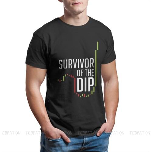 Survivor Of The Dip O Neck TShirt Bitcoin Cryptocurrency Miners Meme Fabric Original T Shirt Mans Tops Fashion Plus Size