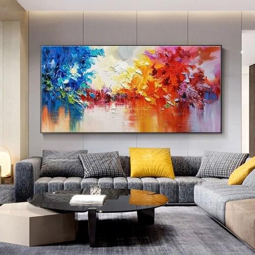 Landscape oil painting Hand Painted knife Oil Paintings Colorful Pop Art Canvas Paintings Wall Pictures For Living Room Cuadros
