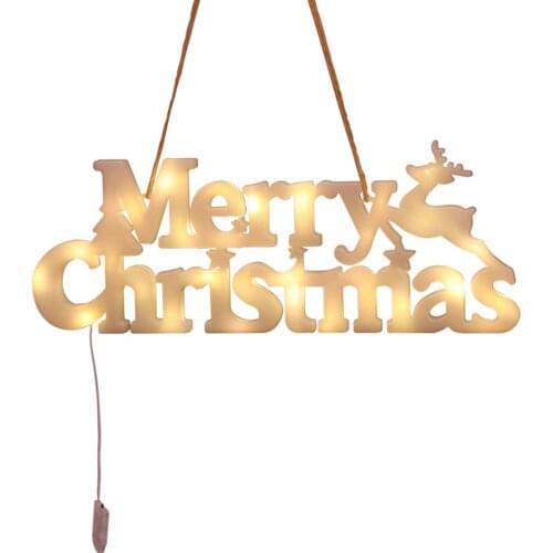 Merry Christmas Letter Lights Hanging LED Garland Decor Festival Themed Night Light for Party Home Ornament JDH88