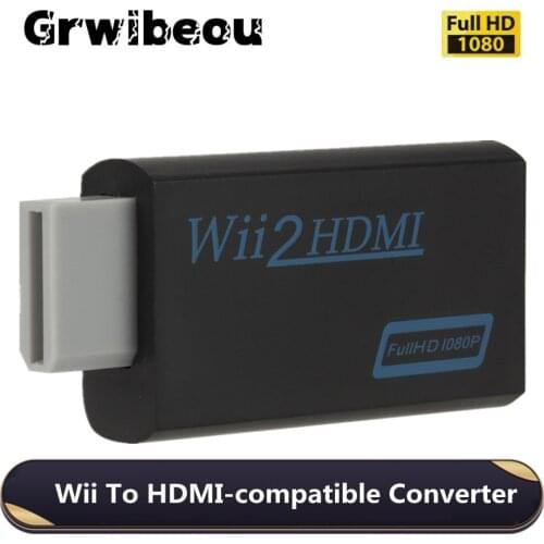 Full HD 1080P Wii to HDMI-compatible Converter Adapter Wii2HDMI-compatible Converter 3.5mm Audio for PC HDTV Monitor Display