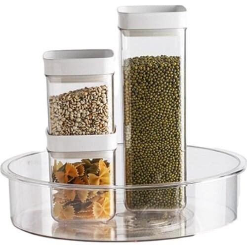 Turntable Storage Bin Practical Plastic Storage Box Of Tea Sweeteners And More Turntable Spice Rack For The Kitchen Cupboard Or