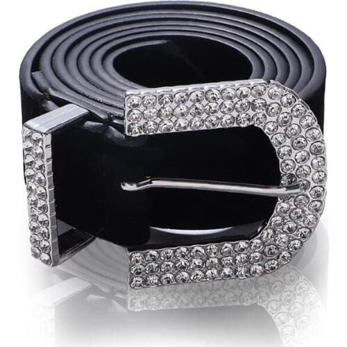 New Style Fashion Luxury Rhinestone Belt High Quality Designer Women Pin BuckleWaistband Female Dress Belts Clothing Accessories