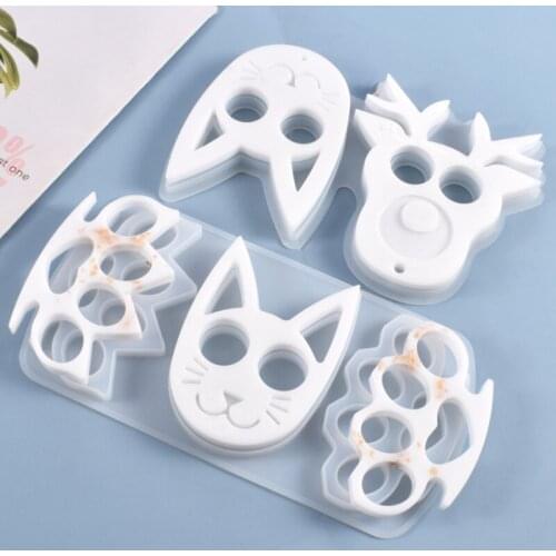 Transparent Silicone Mould Resin Decorative Craft DIY Christmas Owl Cat Pendant Self-defense Keychain Mold Epoxy Resin Molds