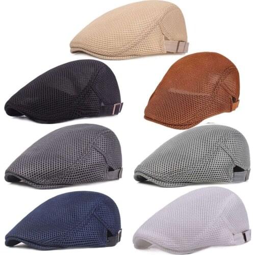 Summer New Mesh Caps Men Women Berets Breathable Forward Caps Men Female Mesh Hollow Net Hat Light Caps Casual Solid Visor