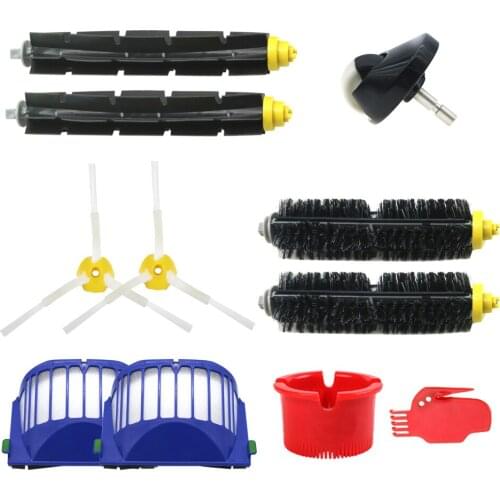 Blue AeroVac Filter+ set main Brush kit + side brush for iRobot Roomba 600 Series 620 630 650 660 accessory Replacment