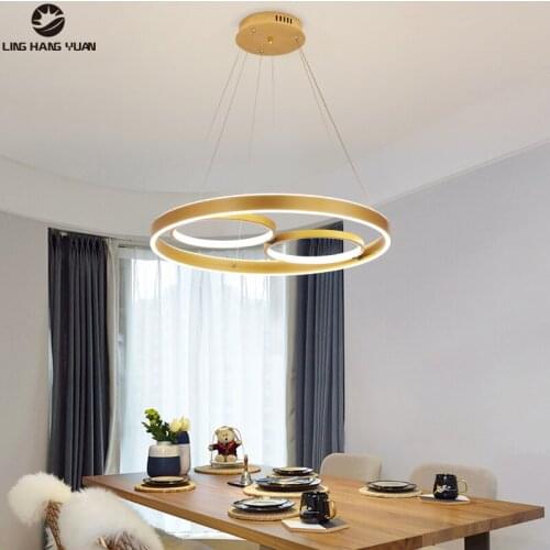 Modern Circle Led Chandelier 110V 220V Hanging Lamp Chandelier Lamp for Living room Dining room Bedroom Kitchen Lustres led