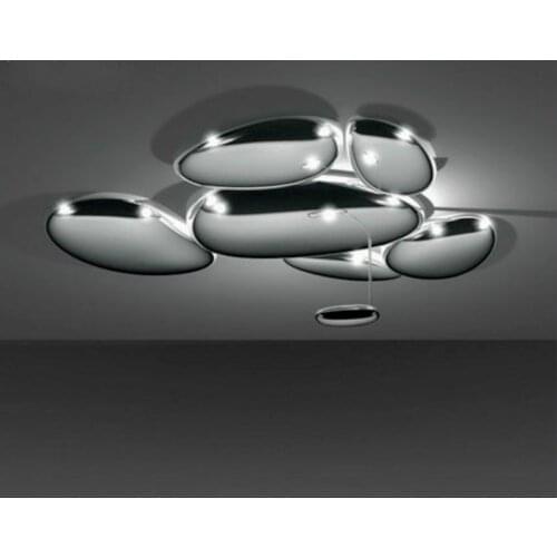 Nordic Modern Chrome LED Ceiling Light ABS Sky Lantern for Living Room Dining Room Bedroom Home Decor Lighting Fixture