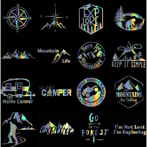 Car Sticker Adventure Outdoor Camping Series Sticker Vinyl For Car Styling Auto Body Window Car Stickers and Decals Decorations