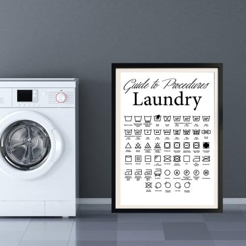 Laundry In The Afternoon Room Wall Decor Symbols Guide Art Canvas Painting Print Poster Laundry Quote Wall Pictures Decoration