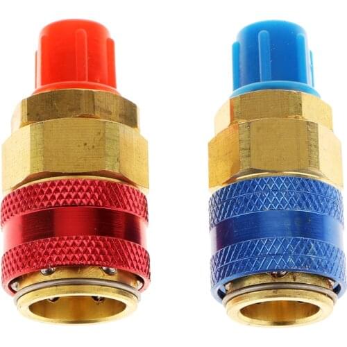 2 Pieces Car A/C R134a System High Low Quick Couplers Connectors Adapter