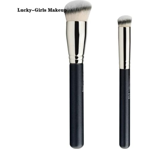 Lucky-Girls 2pc Makeup Brushes Powder Foundation Liquid Concealer BB Cream Brush Dense Angled Synthetic Hair Makeup Brushes Tool