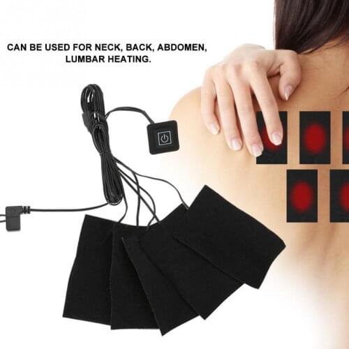 USB Electric Clothes Five Heater Pads Heating Element Adjustable Temperature Warmer Tool Cloth Heater Pad