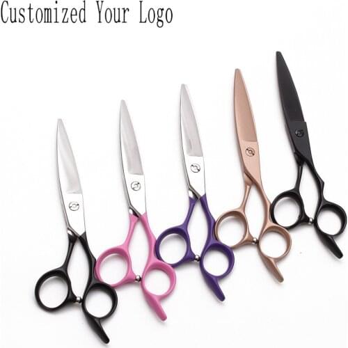 9122# 6" 17cm Customized Logo Stainless Hairdressing Scissors Salon Cutting Scissors Thinning Scissors Professional Hair Shears