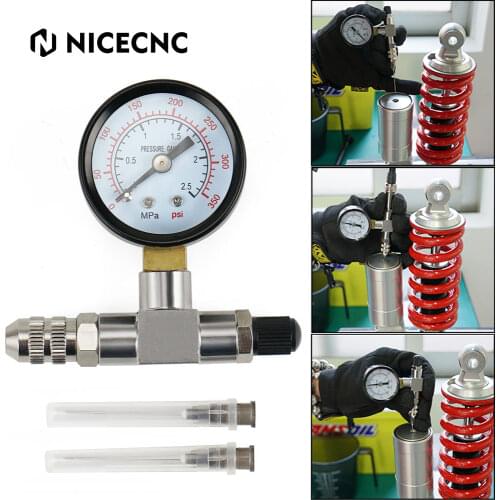 ATV Suspension Shock Absorber Nitrogen Pressure Gauge 350 PSI for Arctic Cat Snowmobile for Polaris Yamaha YZX Moto Accessories