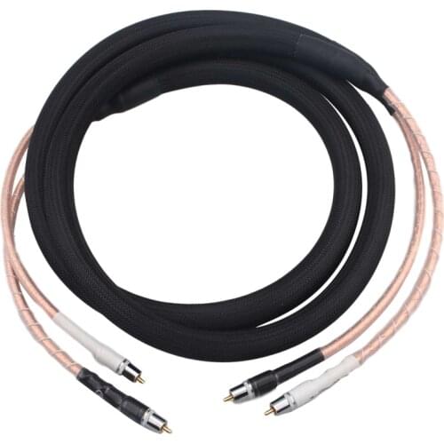 Audiophile RCA Cable Square Core OCC Silver Plated HiFi Audio Line for Amplifier CD Player